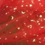 Ayyıldız Varak Baskı Tül Kırmızı