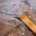 Ayyıldız Varak Baskı Tül Mavi
