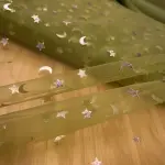 Ayyıldız Varak Baskı Tül Olive Yeşili