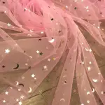 Ayyıldız Varak Baskı Tül Şeker Pembe
