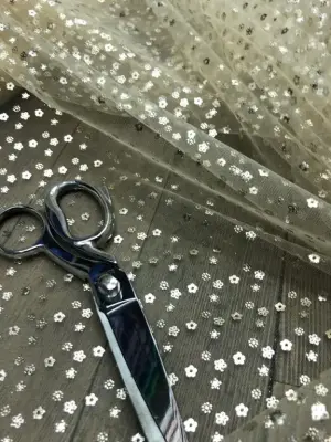 Çiçekli Varak Baskı Bej