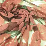 Flok Baskı Gül Desen Tül Gülkurusu