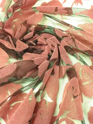 Flok Baskı Gül Desen Gülkurusu