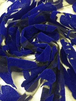 Flok Baskı Gül Desen Sax