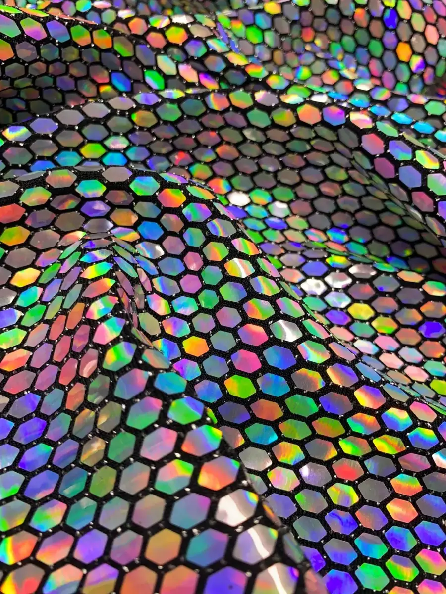 Hologram Buzy Petek Desen Gümüş