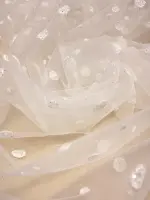 Kabartmalı Sim Baskı Kırık Beyaz