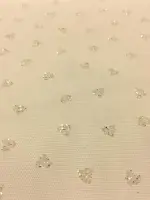 Sim Baskılı Kalp Desen Tül
