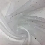 Kesme Dalya Organze Kırık Beyaz