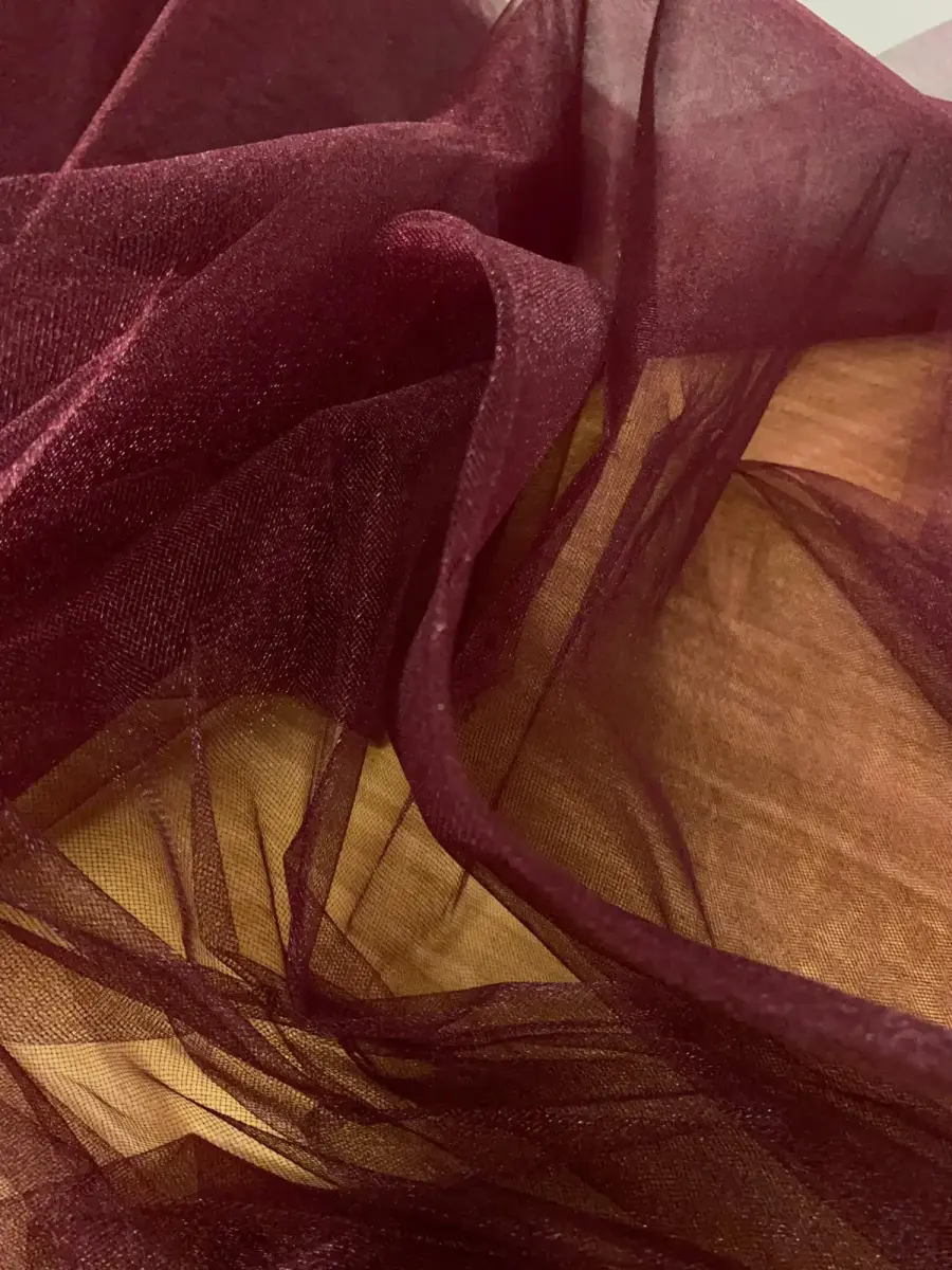 Kristal Tül Bordo kumaş 2