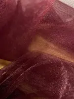 Kristal Tül Bordo kumaş 4