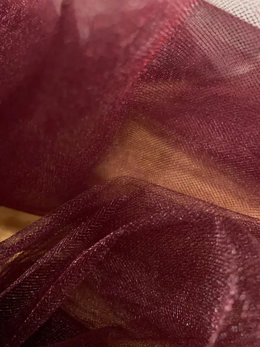Kristal Tül Bordo kumaş 4