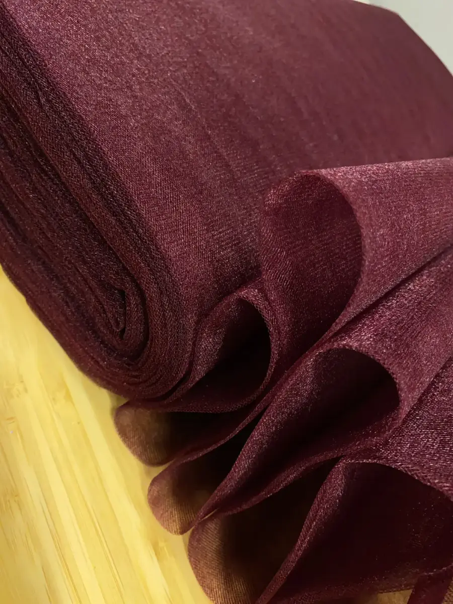 Kristal Tül Bordo kumaş 6