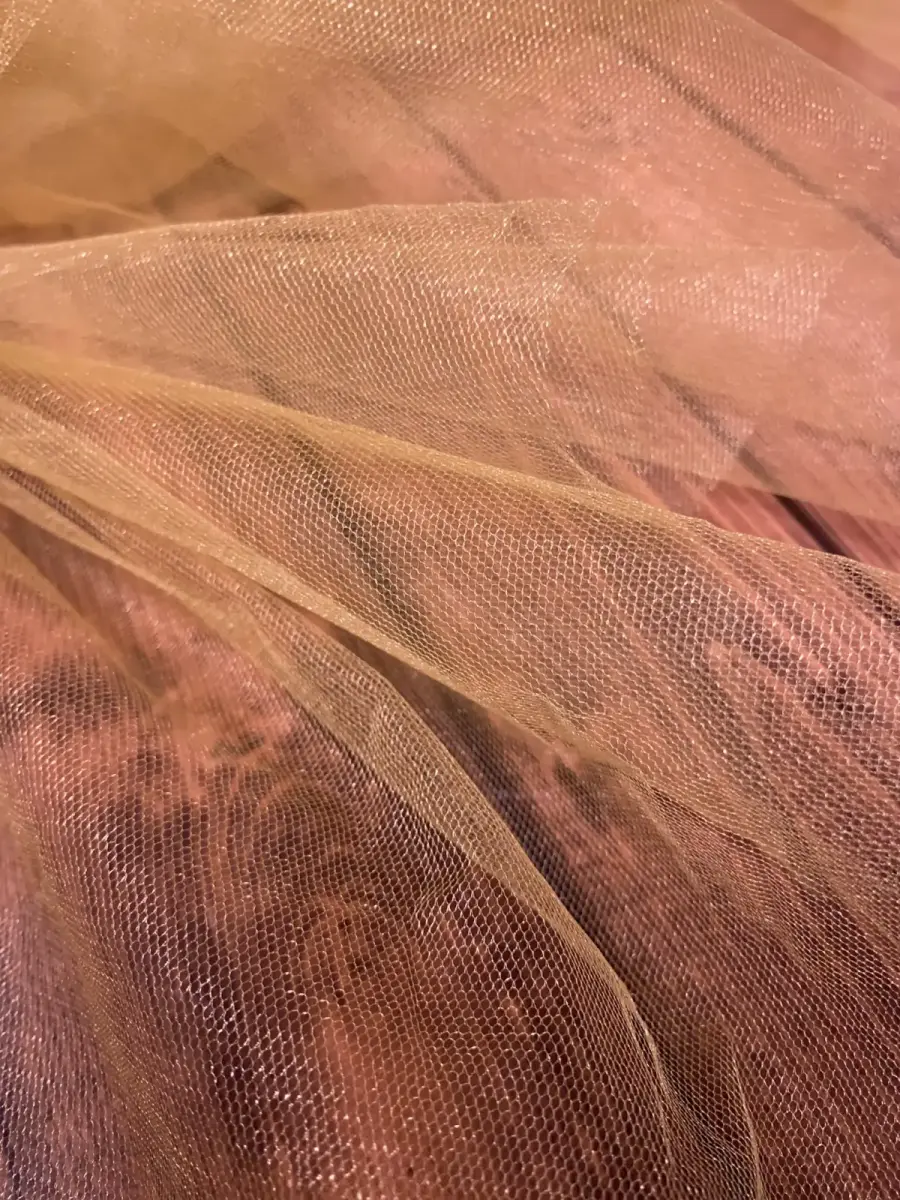 Kristal Tül Gold kumaş 5