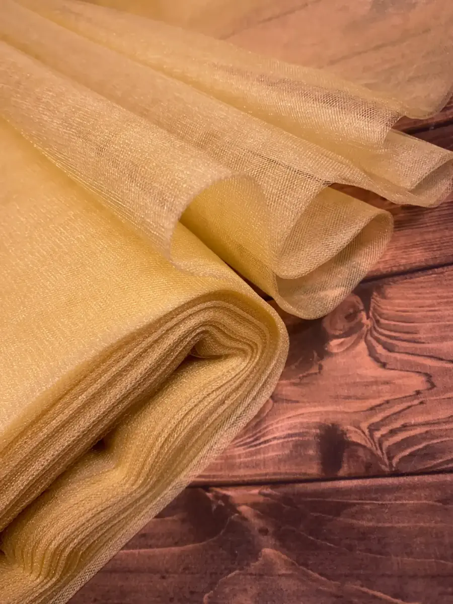 Kristal Tül Gold kumaş 7