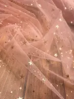 Kümeli Yıldız Varak Baskı Tül