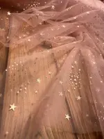 Kümeli Yıldız Varak Baskı Tül