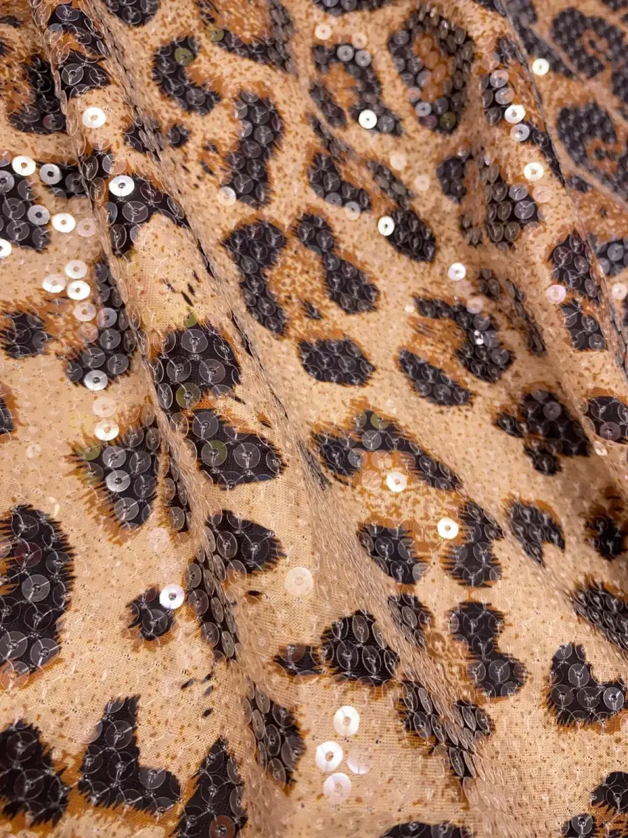 Şeffaf Payetli Leopar Desen Jarse