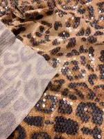 Şeffaf Payetli Leopar Desen Jarse