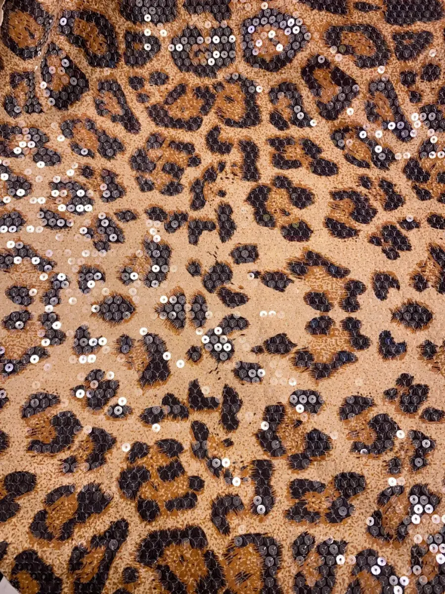Şeffaf Payetli Leopar Desen Jarse