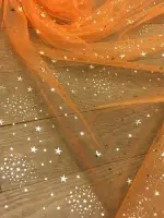 Kümeli Yıldız Varak Baskı Tül