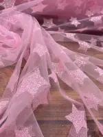 Yıldız Sim Baskı Şeker Pembe