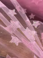 Yıldız Sim Baskı Şeker Pembe