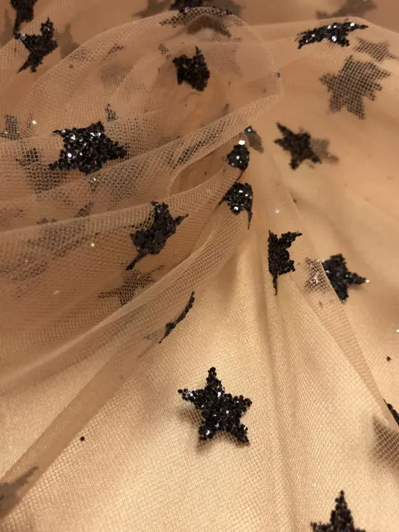 Yıldızlı Sim Baskı Hayal Tül