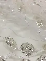 Zincir Desen Jıvır Sim Baskı Tül