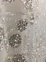 Zincir Desen Jıvır Sim Baskı Tül