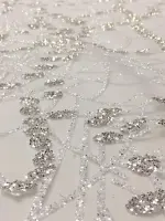 Zincir Desen Jıvır Sim Baskı Tül